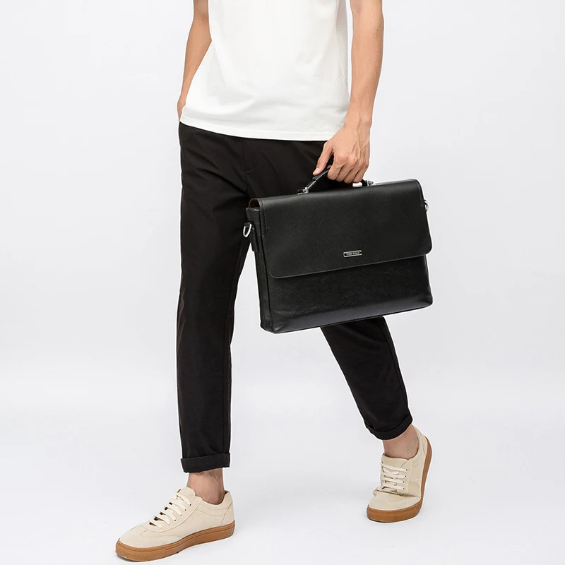 manet pu leather briefcase 14inch laptop bag large capacity business handbag mens office crossbody bag messenger shoulder bags free global shipping