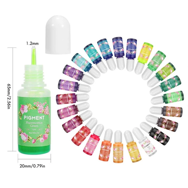 

24 Colors Crystal Epoxy Pigment UV Resin Dye DIY Jewelry Colorant Art Crafts Coloring Drying Color Mixing Liquid Decor