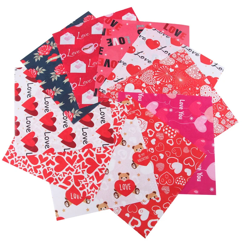

Valentine's Day Series Love Balloon Decoration Digital Printing Cotton Fabric Set For DIY Sewing Accessories Telas