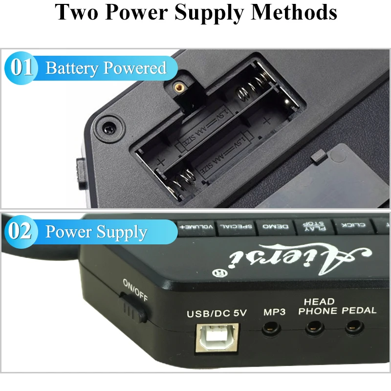 Roll Up Set Silicone 7 Pads Electronic Drum Sets with Sustain Pedal Hand Percussion gift Musical Toy Instrument with stickers