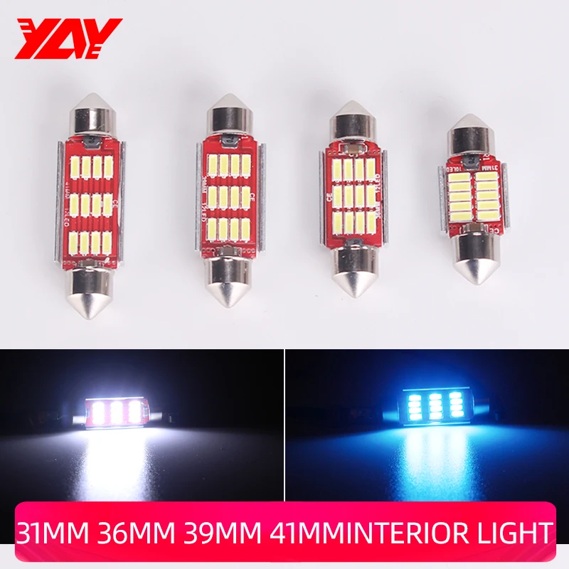 YAY C5W светодиодный гирлянда 31 мм 36 39 41/42 12В 6500 к 12SMD белый лед синий лампы для