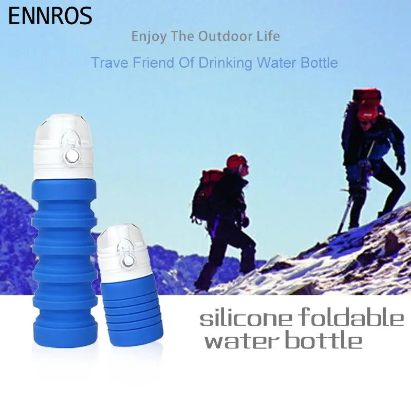 

ENNROS 500 мл портативная силиконовая Выдвижная чашка телескопическая складная чашка Питьевая бутылка для воды для путешествий кемпинга Hikin