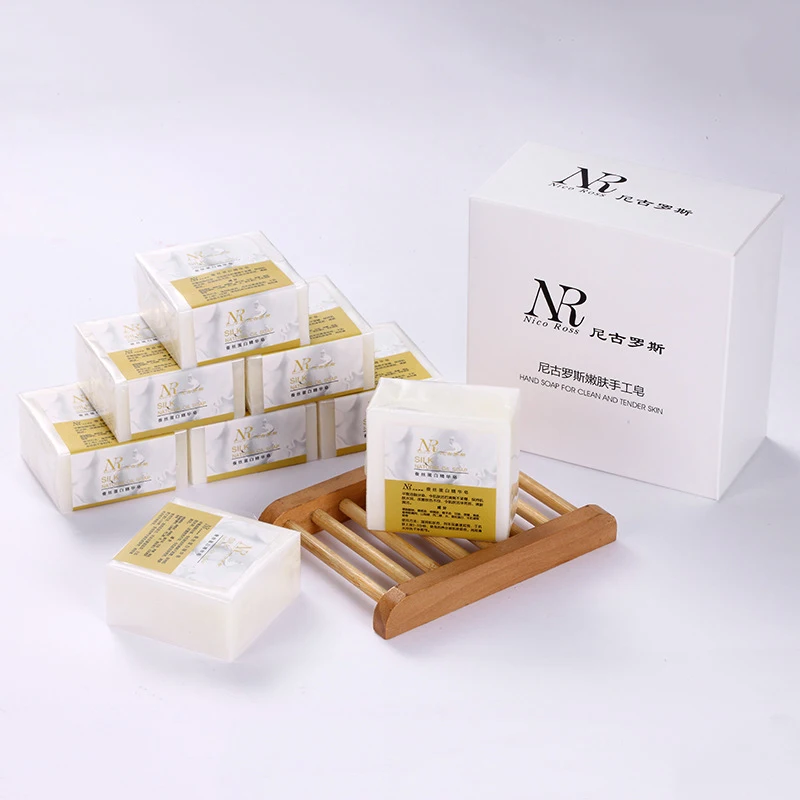 

Goat Milk Soap Silk Protein Soap Remove Mites Tender White Handmade For Face Body Care M88