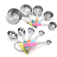luyou 10pcs measuring cups and measuring spoon scoop silicone handle kitchen measuring tool measuring cups and spoons set k002
