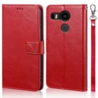 Роскошный кожаный флип-чехол для телефона LG Nexus 5X, кошелек, Оригинальный чехол-книжка с подставкой и ремешком, держатели для карт