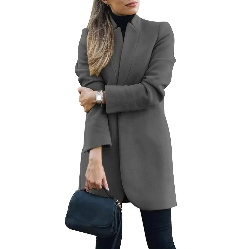 Фото Высококачественная модная женская зимняя однотонная куртка с длинными рукавами