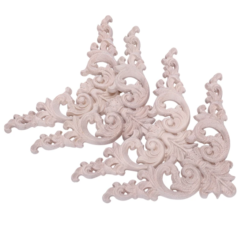 Лидер продаж 4 шт. резные Угловые накладки из каучука дерева дуба аппликация