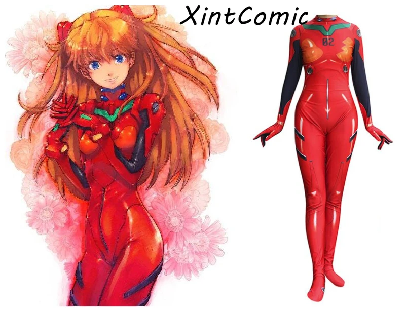 Аниме Косплей Костюм АСУКА Лэнгли сорью неоновый Genesis Evangelion унисекс цельный