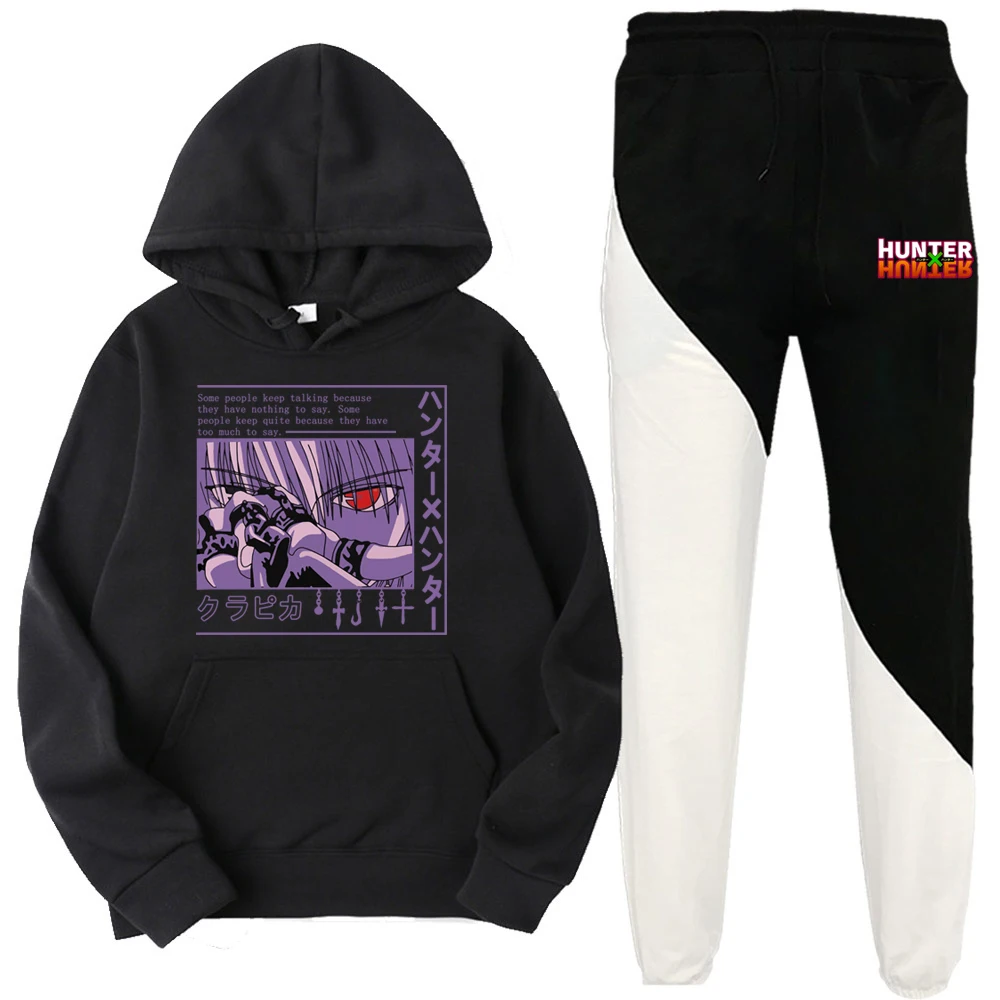 

Anime Hunter X Hunter Kurapika HxH Devil Eye Hoodie Sweatshirt Sets Men/Women Winter Hoodies Sweatpants Suits Pullover