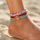 Браслеты для ног 17KM женские, анклеты с разноцветными бусинами в богемном стиле, ювелирные изделия ручной работы для океана, пляжа, лодыжки, с бабочкой