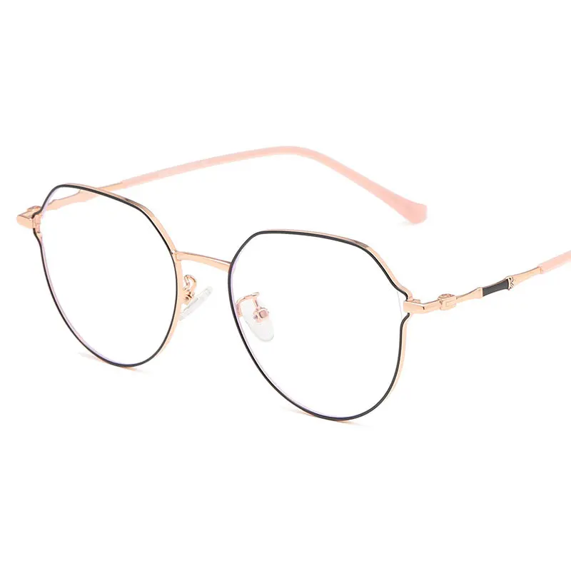 

2020 new fashion frame metal glasses personality decoration trend flat mirror can be equipped with myopia glasses frame.