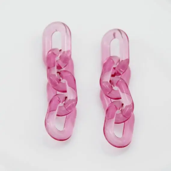 Pink as photo FishSheep массивные прозрачные акриловые длинные серьги-цепочки для женщин Смола цепочка геометрического стиля серьги с каплями вечерние ювелирные изделия Brincos - Окраска металла: Pink as photo