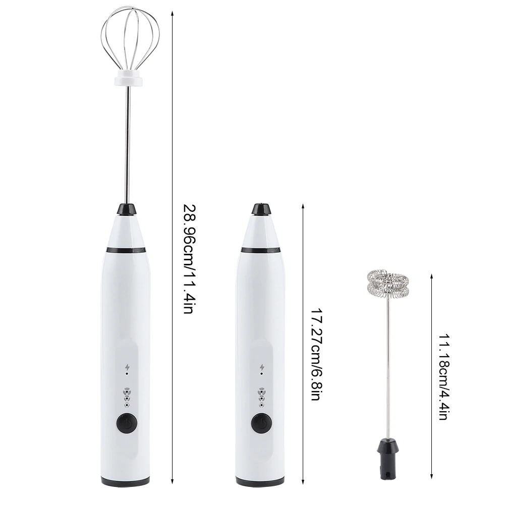 

Rechargeable Milk Frother Electric Coffee Mixer Handheld Egg Beater Household Kitchen Tool With Whisk Head And USB Cable