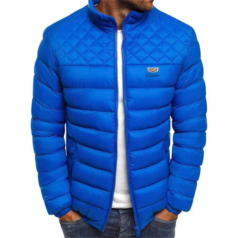 

Cadillac men's autumn and winter printing logo slim padded jacket casual thick warm cotton jacket male AB14