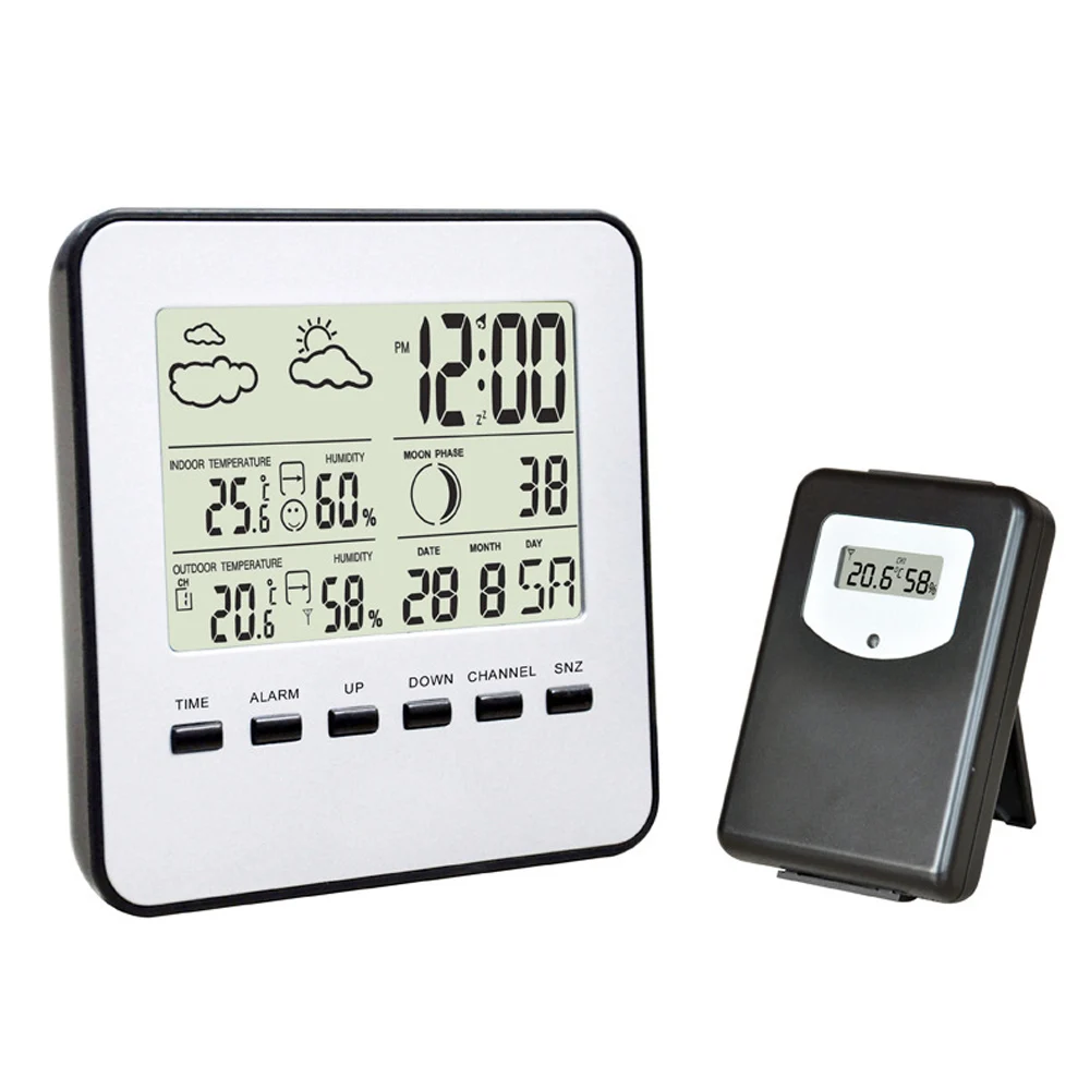 DIGOO DG-TH8380 сенсорный экран умный дом Метеостанция ежедневные часы будильник термометр гигрометр датчик температуры и влажности - Цвет: G255249A
