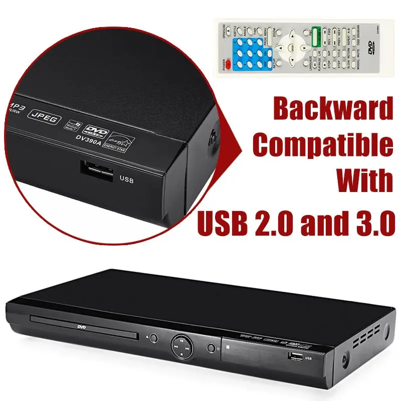 110 V-240 V USB портативный многократное воспроизведение dvd-плеер Full HD 1080p DVD CD MP3 диск светодиодный дисплей плеер Система домашнего кинотеатра