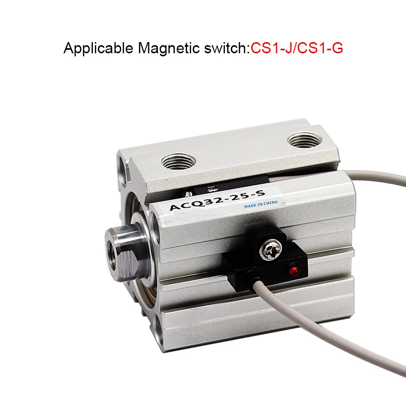 

China ACQ80 Bore 80mm Stroke10-100mm Piston Compact Pneumatic Air Double Acting Cylinders