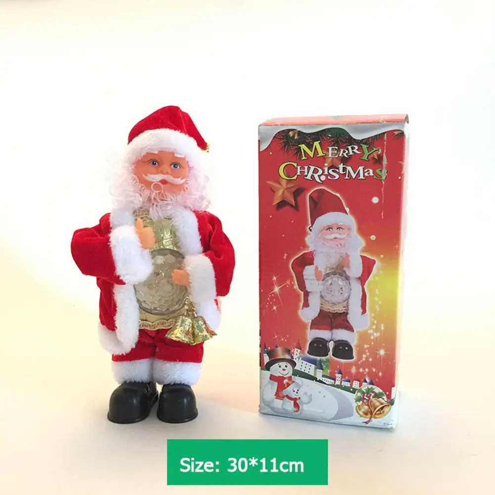 

Electric Santa Claus Doll Singing Toys Excellent Durable Plastic Soft Flannelette Glow Ornaments Christmas Funny Gift