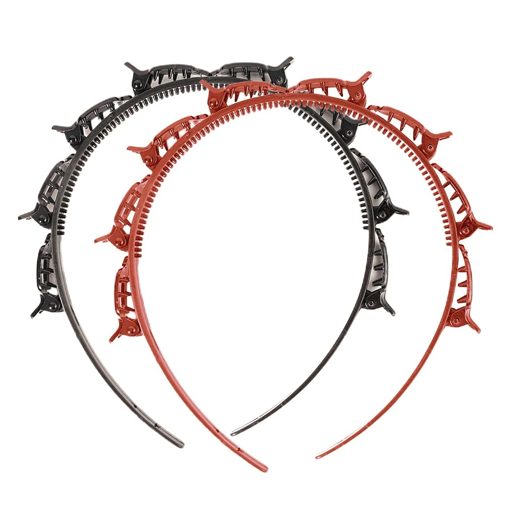 

2020 Double Layer Bands Clip Hairbands Fashion Plastic Braided Headband Punk New Knitting Womens Headwear Hair Accessories
