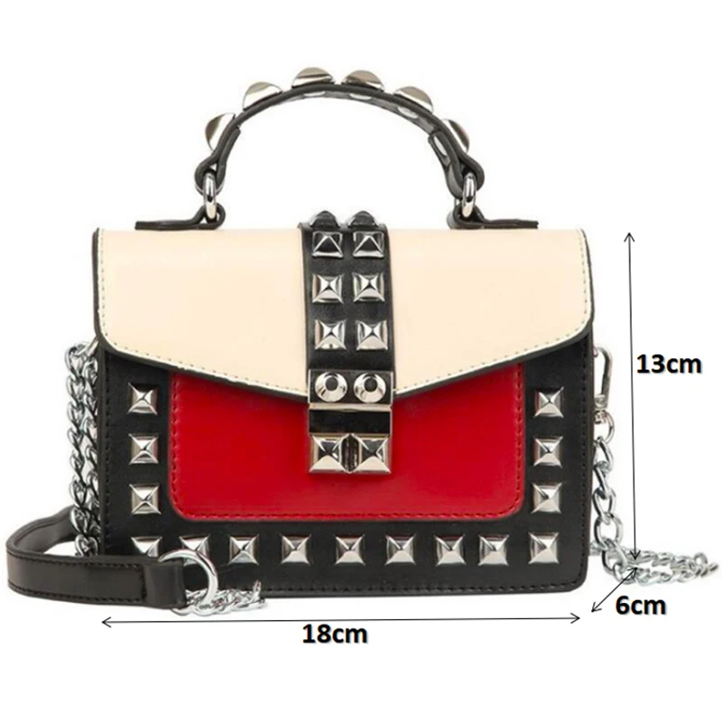 Модная сумка на плечо с заклепками женские сумки через цепочками из