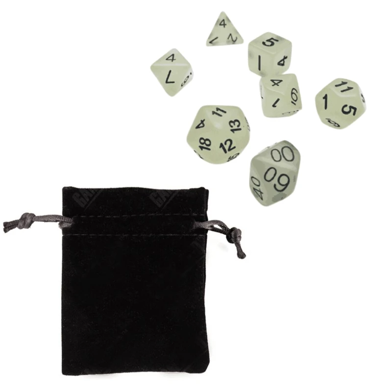 

7Pcs/Pack Different Number of Faces Luminous Dice Game Props Educational Toys