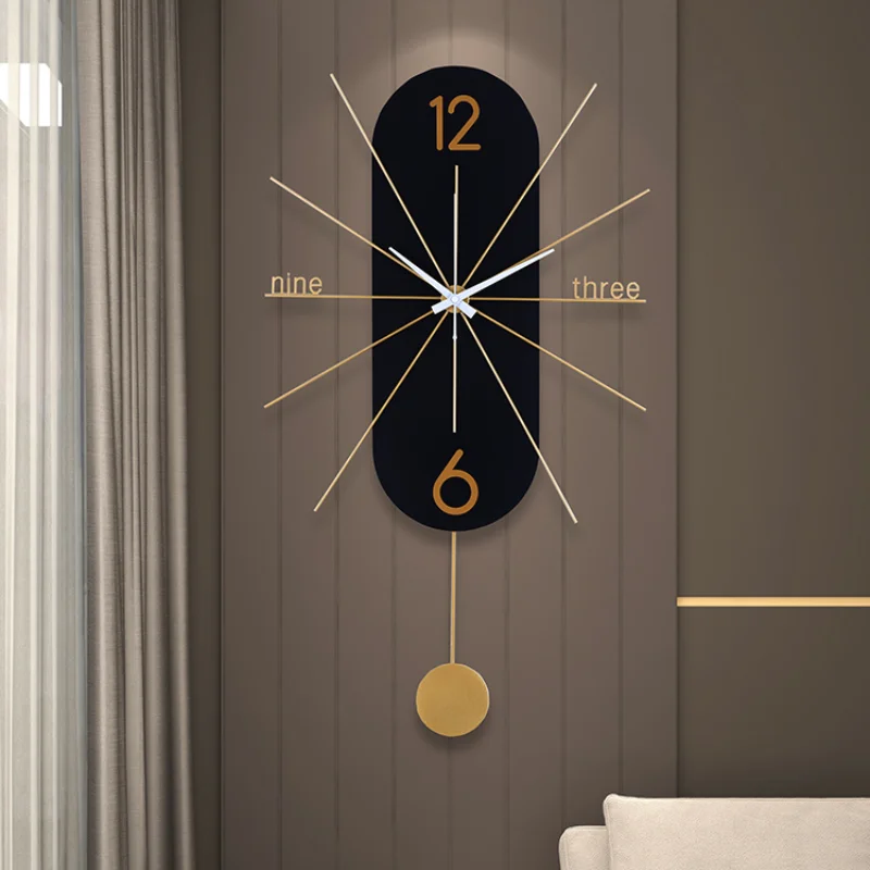 

Creative Large Wall Clock Simple Living Room Art Luxury Silent Metal Nordic Wall Clock Bedroom Horloge Murale Home Decoration 50