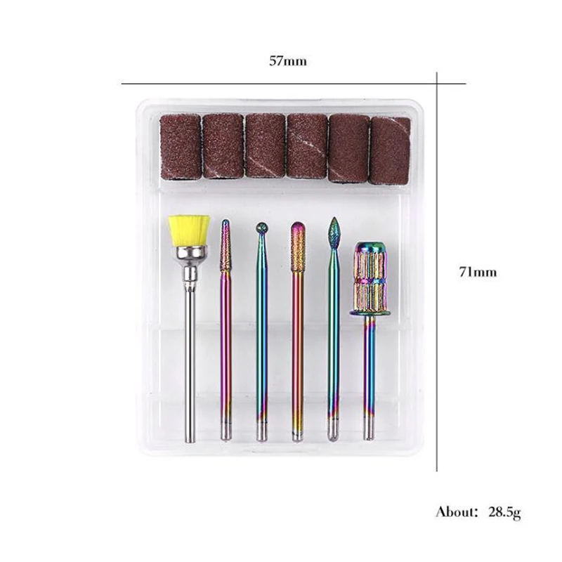 Набор сверл для дизайна ногтей из вольфрамового сплава наборы шлифовальные