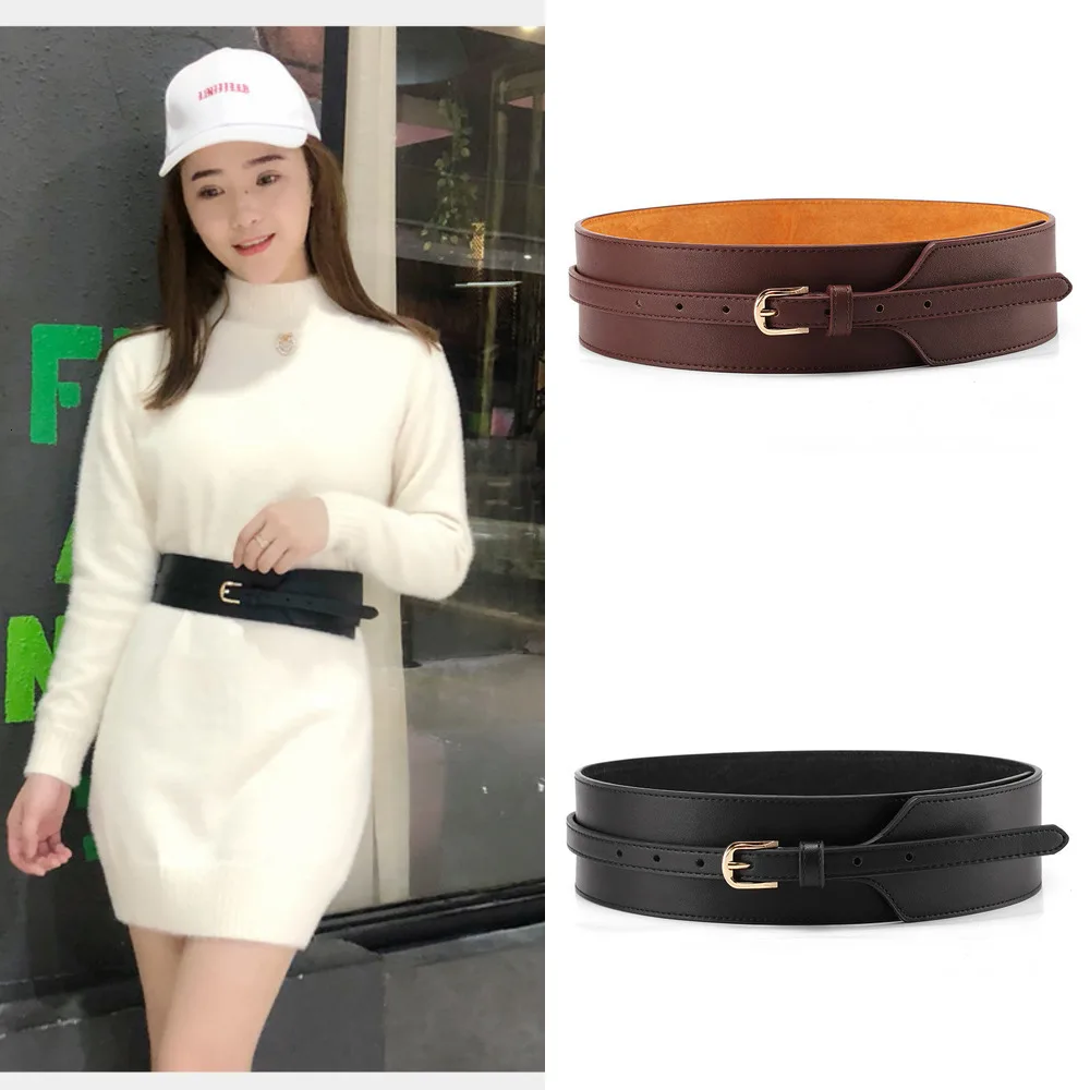 Модный широкий пояс из натуральной кожи для женщин роскошные регулируемые ремни