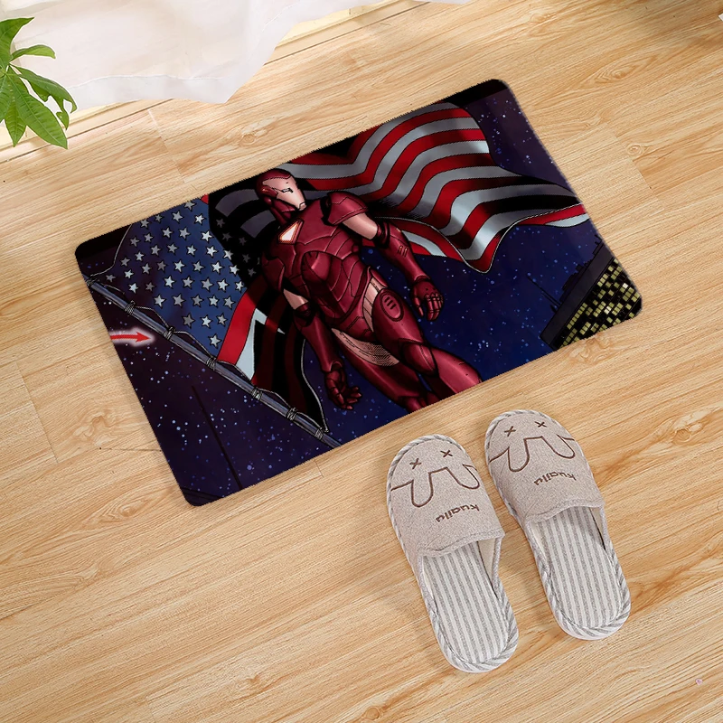 Marvel Hero Железный человек печать современный домашний Коврик для двери стелька для кухни ковер для дома и улицы Добро пожаловать ванная комната Противоскользящие коврики