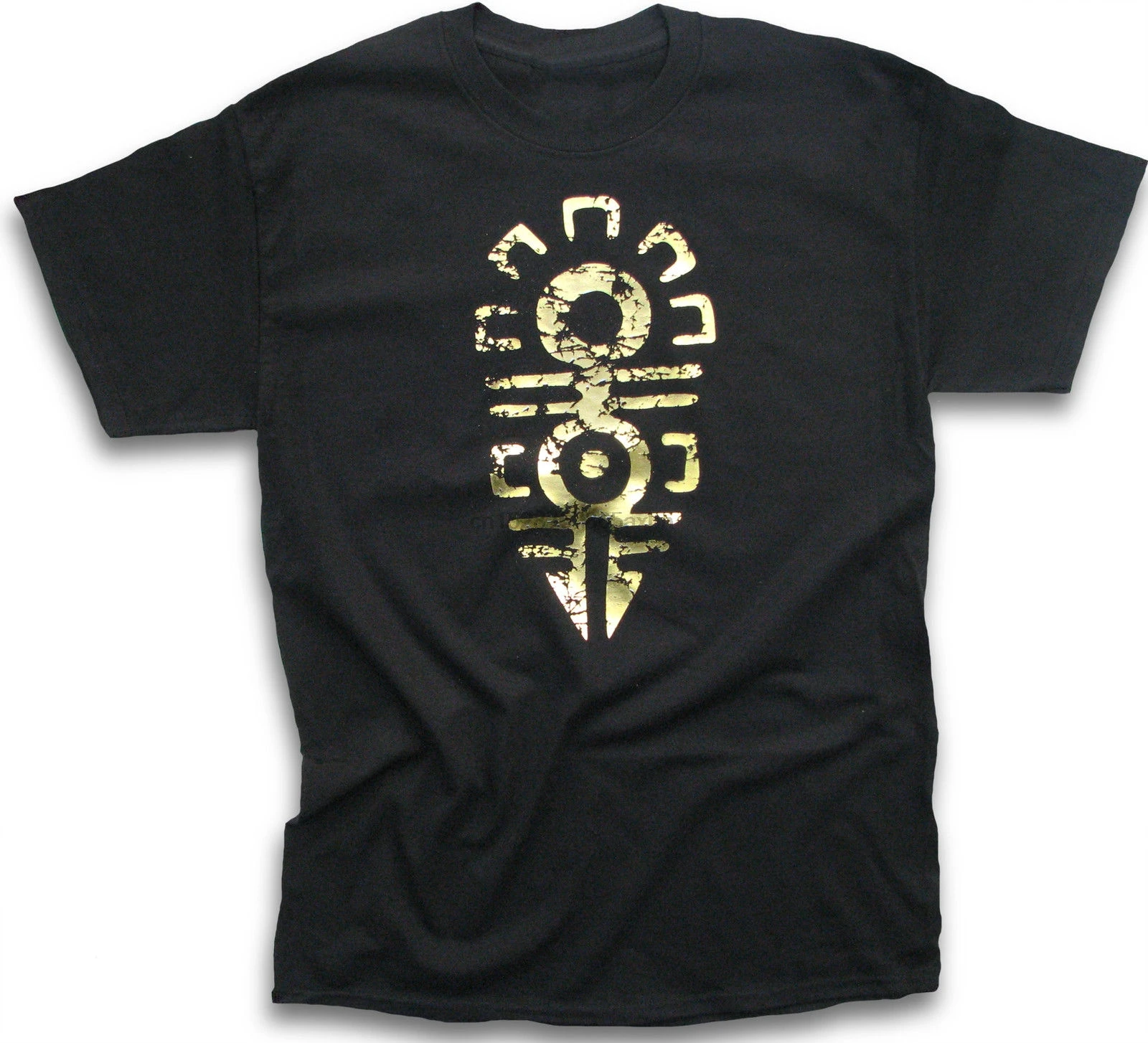 Мужская футболка модная дешевая с золотым плодородным ацтеком Mayan Inca Перу Machu Picchu