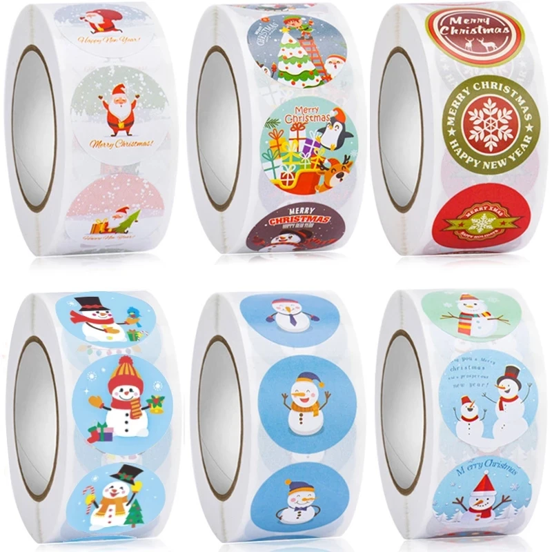 

500 Pcs 1Inch Merry Christmas Stickers Christmas Holiday Seal Labels Stickers for Christmas Party New Year Gift Decor Stickers