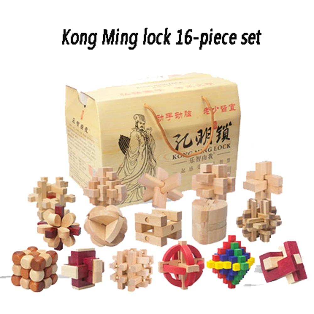 IQ Brain Teaser Kong Ming Lock Lu Ban 3D деревянная Блокировка заусенцев Пазлы игра игрушка для