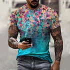 Мужские куртки с капюшоном и принтом узор цветущей сакуры 3D крутая футболка для мальчиков Новые 2021 летняя футболка с короткими рукавами на каждый день, с О-образным вырезом, в стиле хип-хоп футболка для мужчин