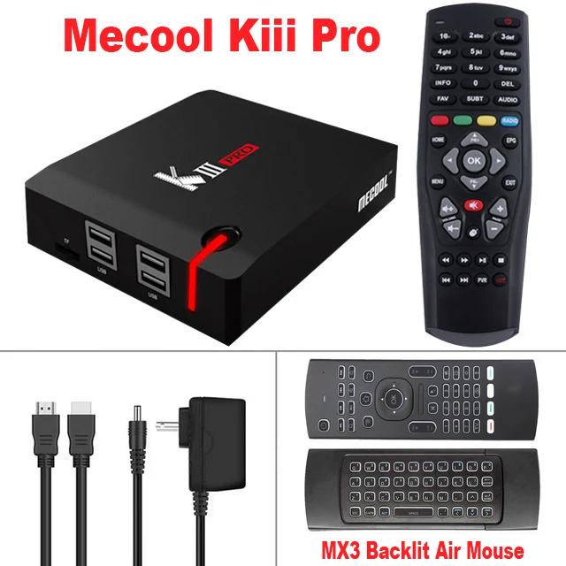 3G16G-MX3 Air Mouse Android 7,1 Smart tv Box MECOOL KIII PRO DVB-S2 T2 C Декодер 3 Гб 16 Гб K3 Pro Amlogic S912 Восьмиядерный 64 бит 4K комбо приставка - Цвет: 3G16G-MX3 Air Mouse