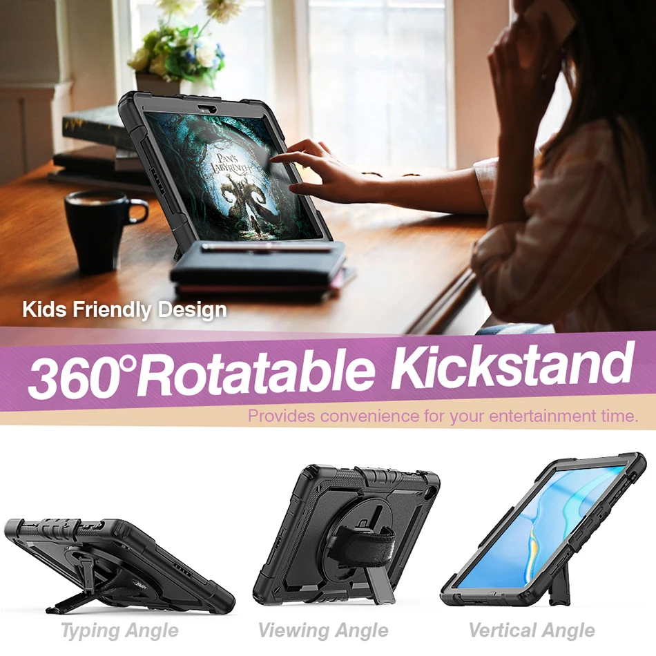 silicone case for huawei matepad t10 shockproof cover matepad t10s kids case with shoulder strap pencil slotscreen protector free global shipping