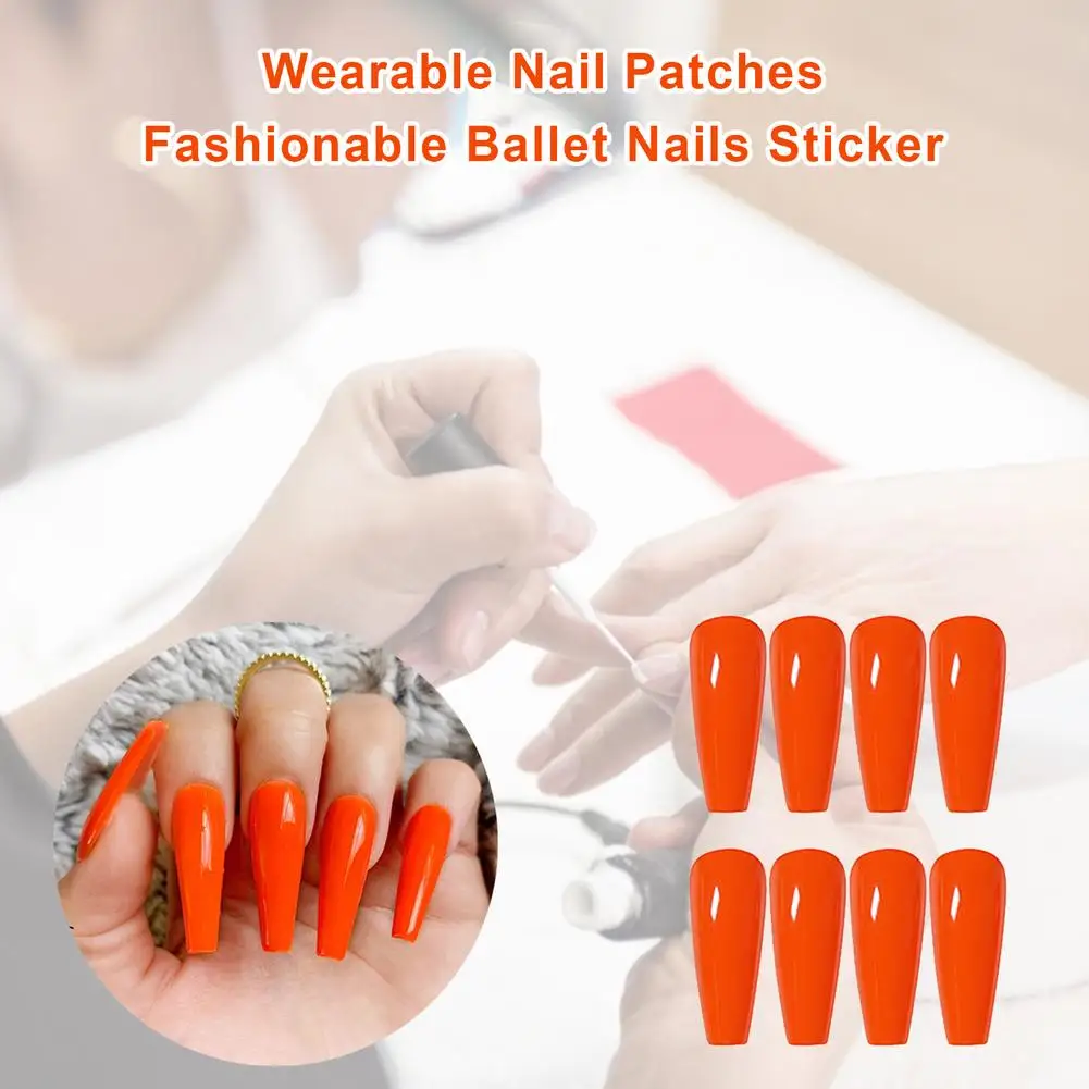 

24pcs Fashionable Ballet Nails Sticker Fashion Manicure Patch False Nails Save Time Wearable Nail Patch