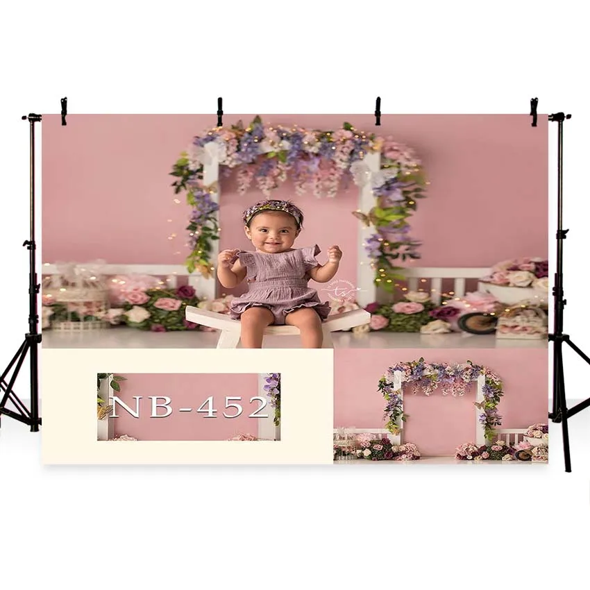 Фон для фотосъемки детских празднований дня рождения вечерние фото Розовый