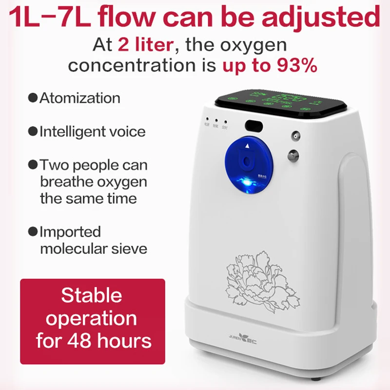 

1-7L Oxygen Generator Oxygen Concentrator Home Oxygen Machine With Nebulizer Double Oxygen Voice Control