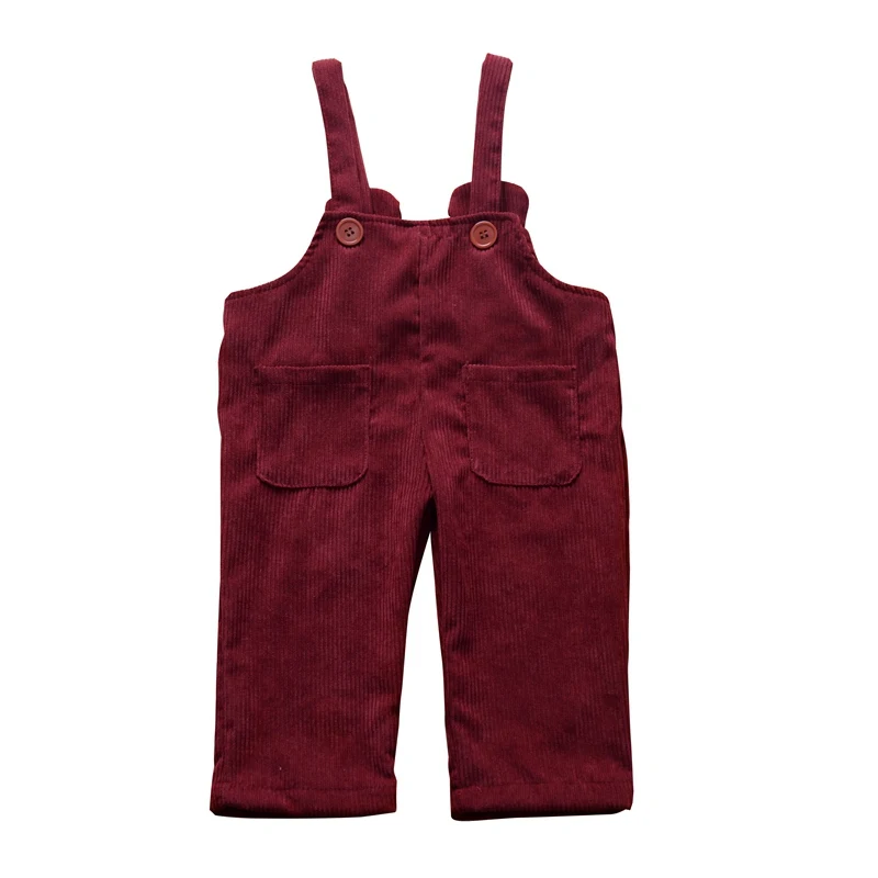 

Autumn Baby Girls Suspender Pants Children Cotton Solid Pattern Pants Overalls Trousers
