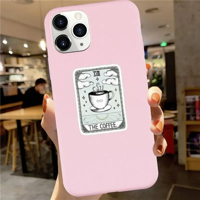 

Aesthetic Art pizza coffee Phone Case Candy Color for iPhone 6 7 8 11 12 s mini pro X XS XR MAX Plus
