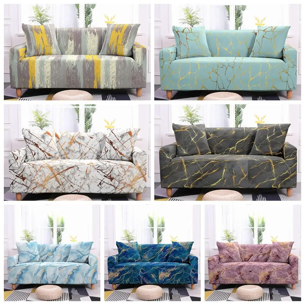 Покрывало для дивана с мраморным рисунком на 1/2/3/4 мест | Дом и сад