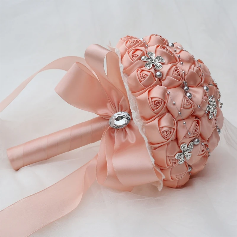 

Bridal bouquet with artificial flowers, 8 colors, wedding, bridal bouquet, crystal sparkle with pearls