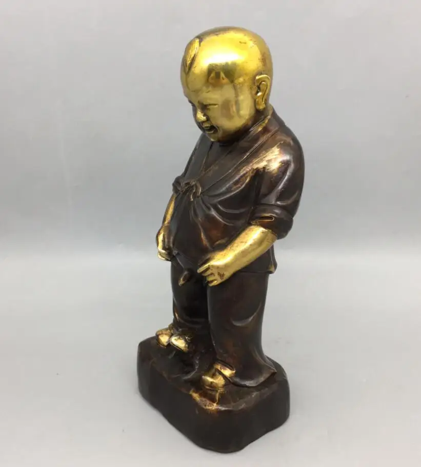 Китайская латунная архаизовая Статуэтка для мальчиков богатства
