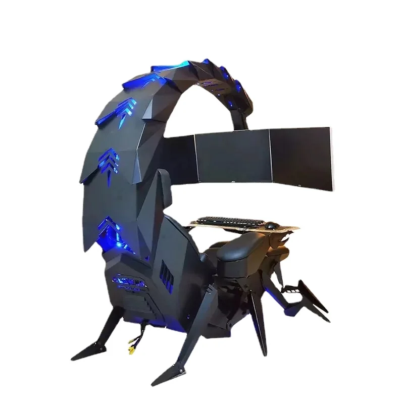 

NEW 2021 Silla de juegos de gravedad cero, soporte para 1-3 monitores, escorpión, súper juego, Extradimensional Future