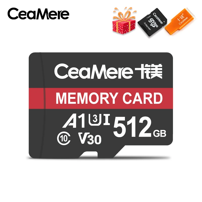CeaMere карта памяти 256 ГБ 128 Гб 64 U3 UHS 3 32 Micro sd класс 10 1 флэш Microsd TF/SD карты для
