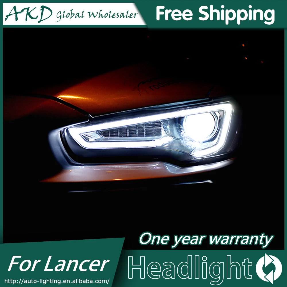 Фары AKD для Mitsubishi Lancer EX светодиодные фары DRL H7 D2H Hid биксеноновый луч ангельский