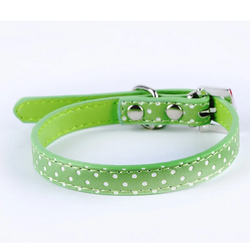

Pets Dog Cat Collar Heart Crystal Pendant Dog Collar Leads Polka Dot Collars For Dogs