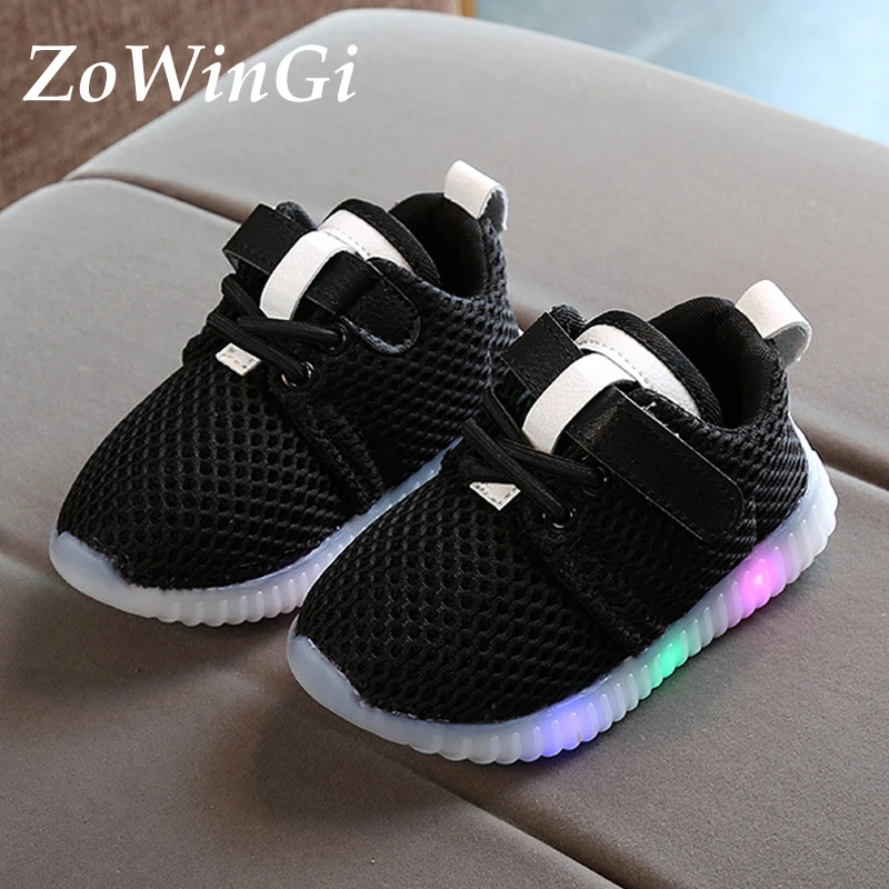 

Size 21-30 Glowing Sneakers for Girls Kid Shoes Children Boys Air Mesh Breathable Sneakers buty dla dziewczynki Light Up Shoes