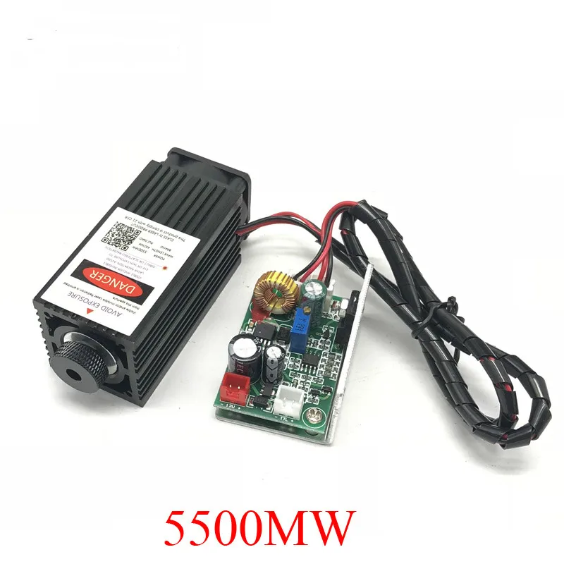 12v лазерный модуль высокой мощности 5 W 450nm лазерная трубка синий гравировальный