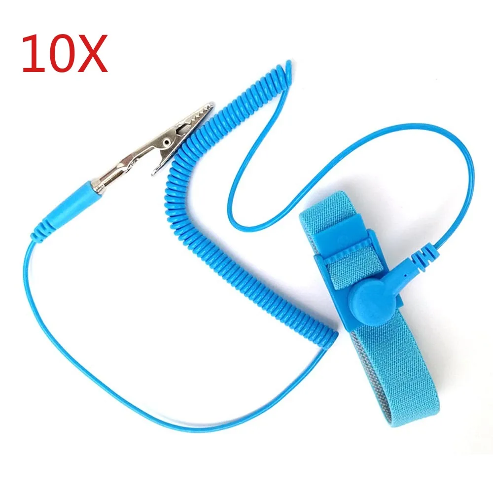 10 шт./лот регулируемый ПВХ электростатический Антистатический браслет разрядный